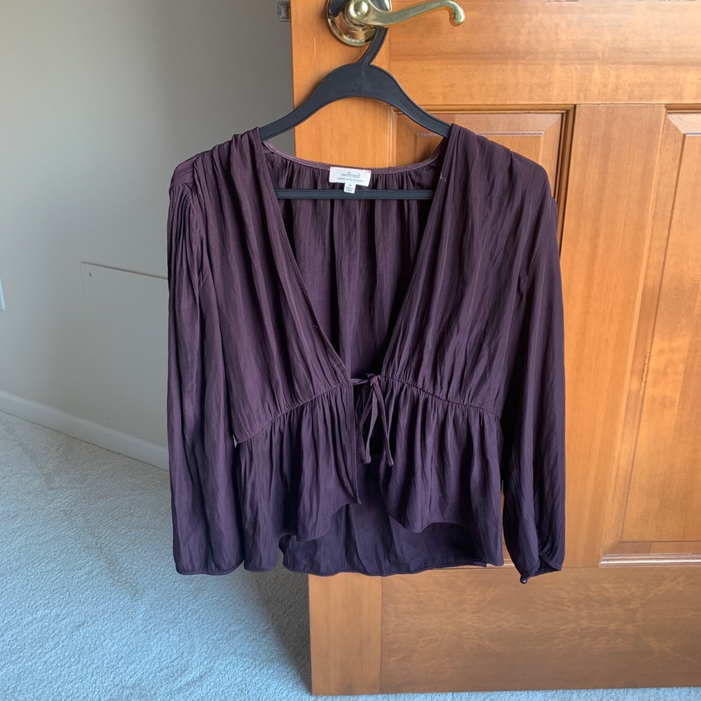 Wilfred Tie Front Long Sleeve Blouse
